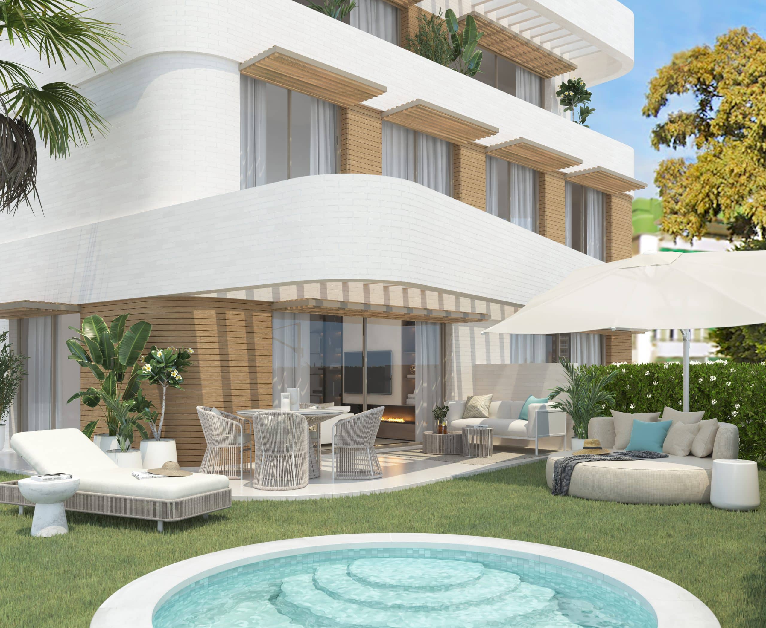 Luxe unieque eerste strand lijn woningen in Málaga centrum