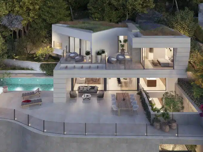 Design  luxe villas nabij stad Málaga met panoramisch zeezicht